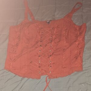 Torrid Rust Lace-Up Crop Top